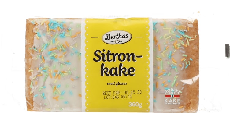 Sitronkake m/Glasur 360g Berthas