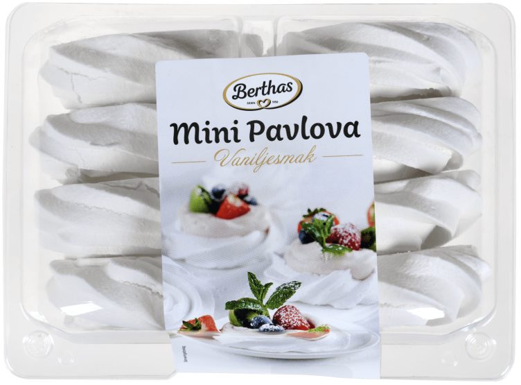 Mini Pavlova Rose Vanilje 120g Berthas