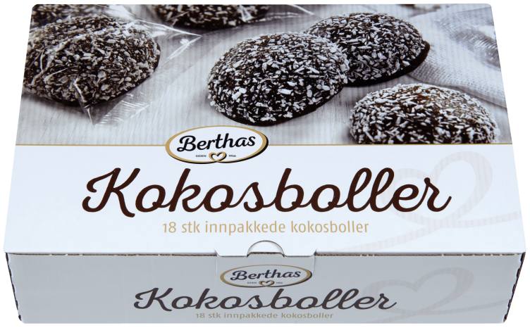 Kokosboller 18stk 420g Berthas