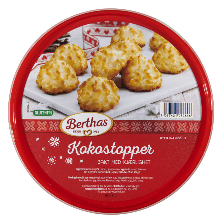 Bilde av Kokostopper 360g Berthas