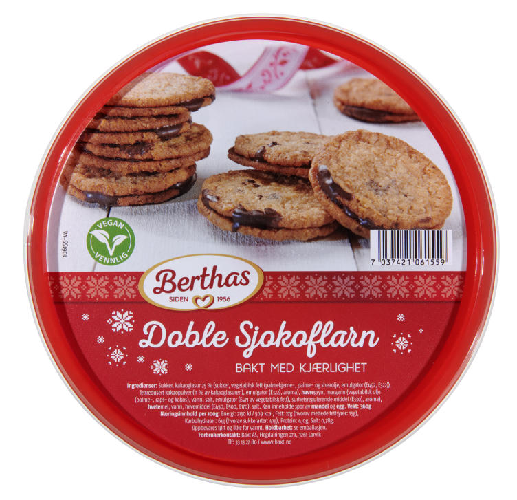 Doble Sjokoflarn 380g Berthas