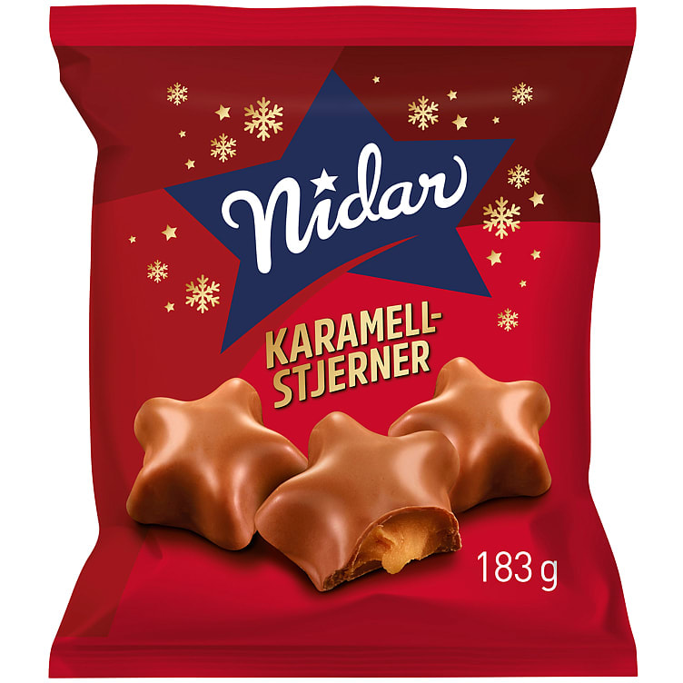 Karamellstjerner 183g Julesjokolade Nidar