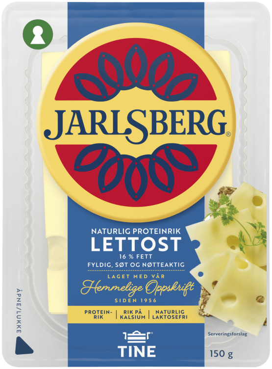 Jarlsberg Lettere skivet 150g Tine