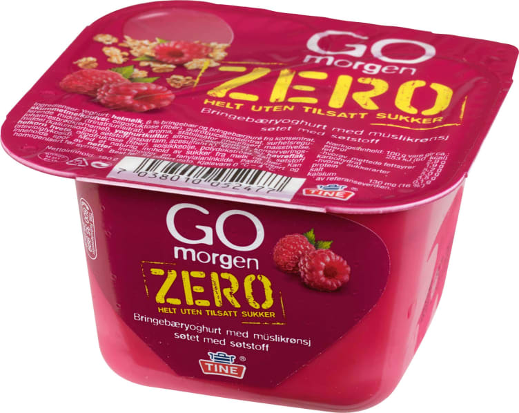 Go Morgen Yoghurt Bringebær uten 190g Tine