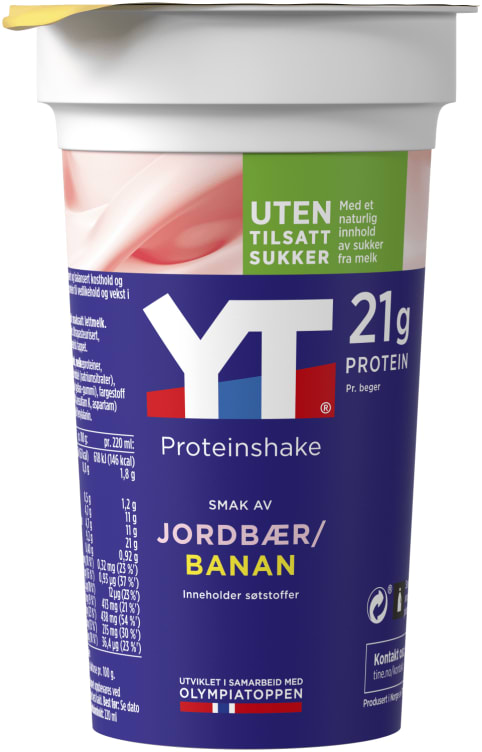 Yt Proteinshake Banan/Jordbær 220ml