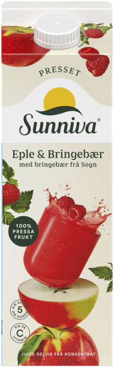 Sunniva Presset Eple/Bringebærjuice 1l