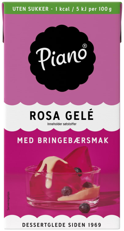 Bilde av Bringebærgele Rosa u/Sukker 500ml Piano