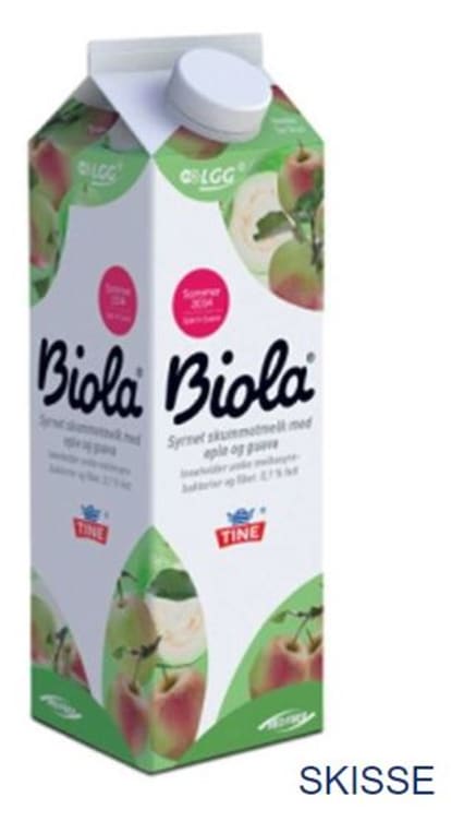 Biola Syrnet Melk Eple/Guava uten 1000g Tine