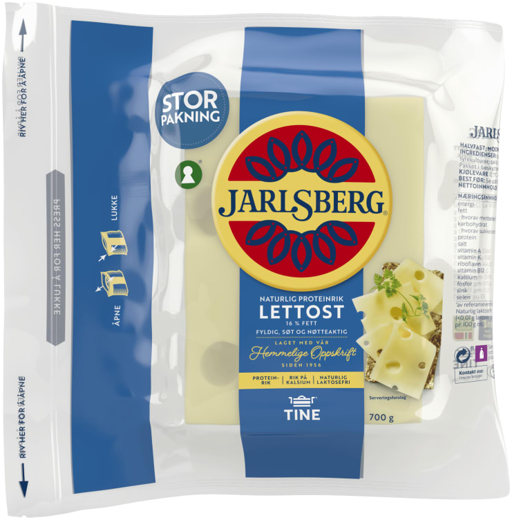 Jarlsberg Lett 16% - 700g Tine | Meny.no