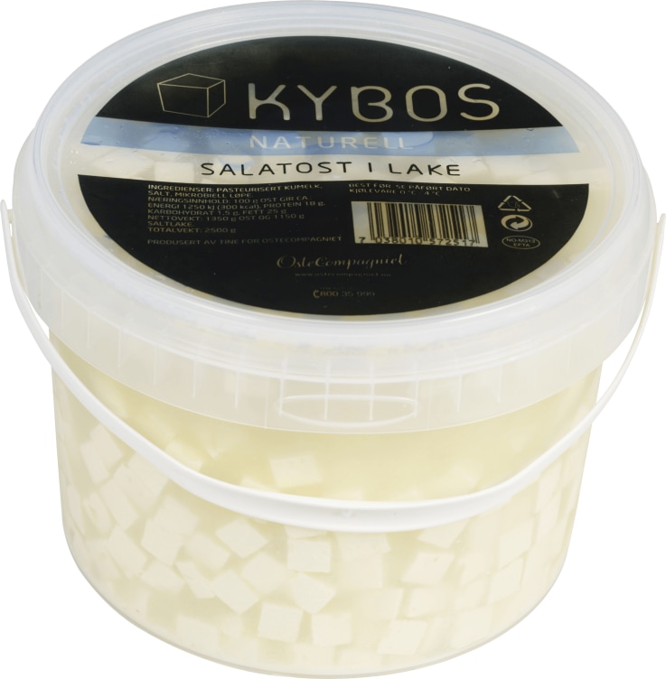 Salatost Naturell i Lake 2,5kg Kybos