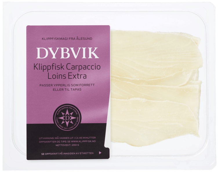 Bilde av Klippfisk Carpaccio Loins Extra 100g Dybvik