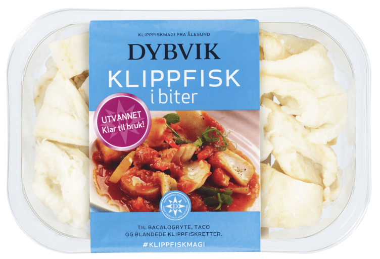 Klippfisk i Biter Utvannet 400g Dybvik