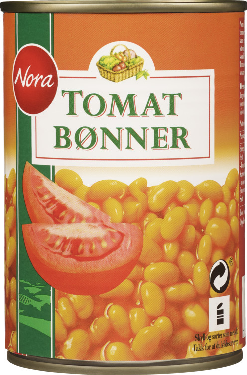 Nora Tomatbønner 425g