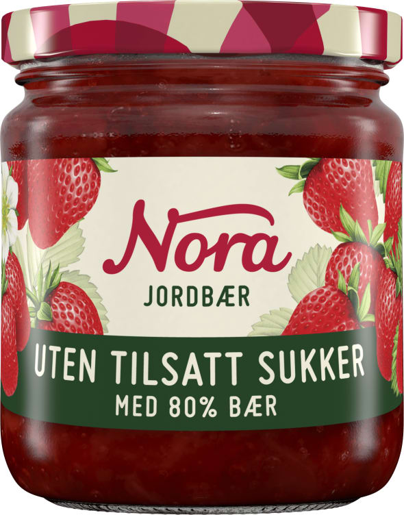 Jordbærsyltetøy 80% Uts 275g Nora