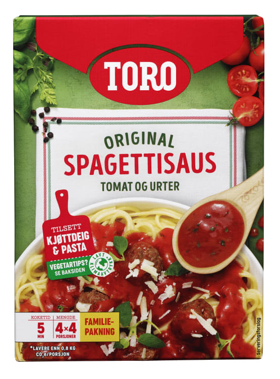 Spagettisaus Tomat & Urter 4pk Toro