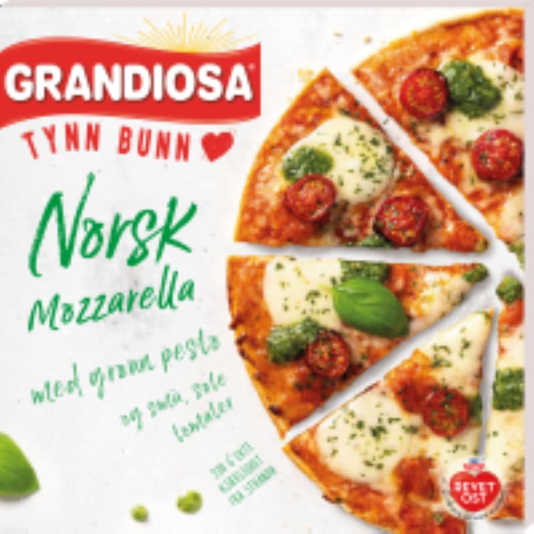 Grandiosa Pizza Tynn Bunn Norsk Mozzarella 340g
