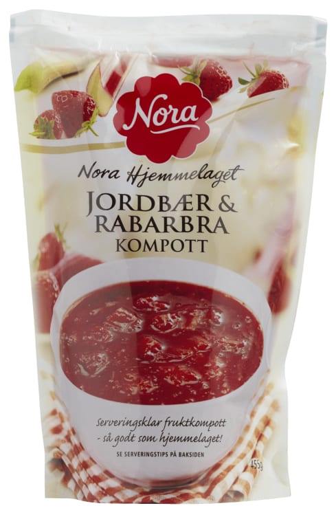 Jordbær&Rabarbra Kompott 455g Nora