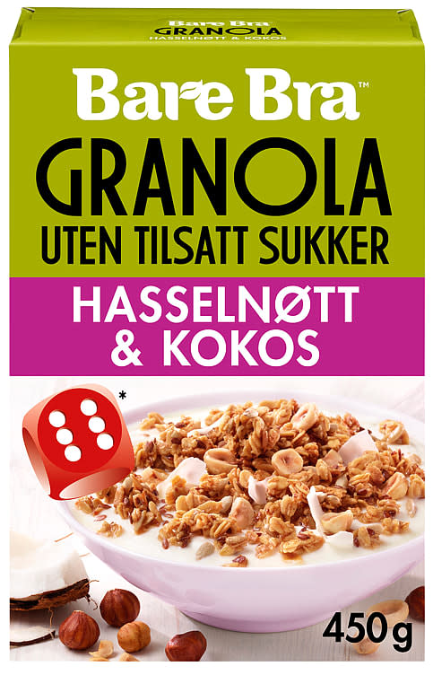 Granola Hasselnøtt&Kokos 450g Bare Bra - Kassalapp®