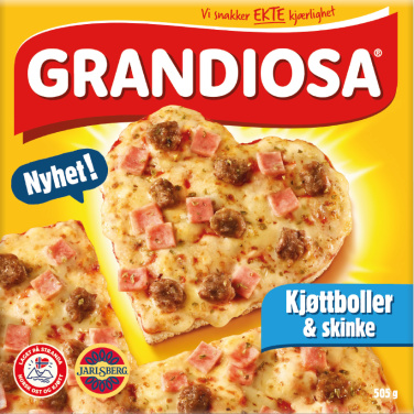 Grandiosa Pizza Kjøttboller&skinke 505g