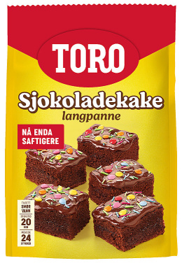 Sjokoladekake (Langpanne 880g Toro)