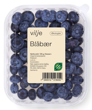 Blåbær Økologisk 125g Vilje