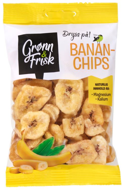Bananchips Tørket 90g Grønn&Frisk