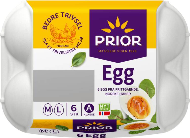 Egg Frittgående M/L 6pk Prior