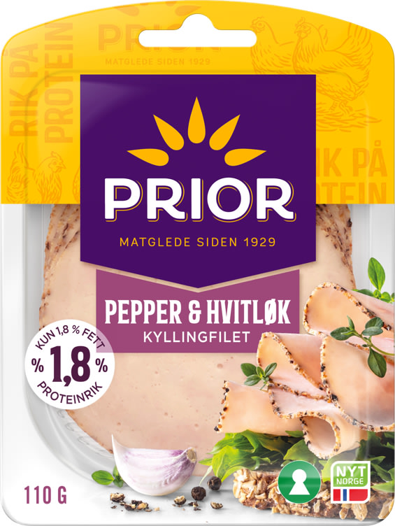 Kyllingfilet Pepper/Hvitløk 110g Prior