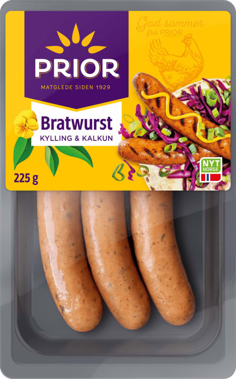 Bilde av Bratwurst Kylling&Kalkun 225g Prior