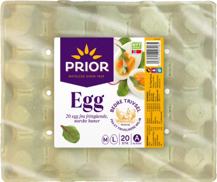 Bilde av Egg Frittgående M/L 20stk Prior