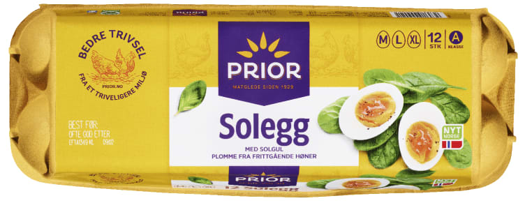 Bilde av Egg Frittgående m/L/XL Solegg 12stk Prior