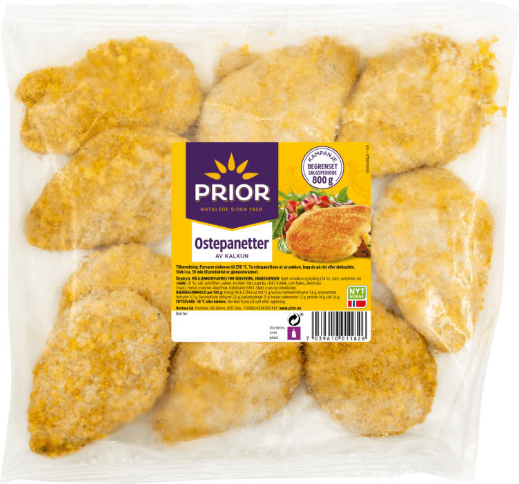 Ostepanett Kalkun 800g Prior