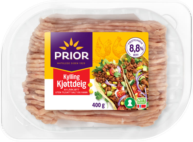 Kyllingkjøttdeig u/Salt&Vann 400g Prior