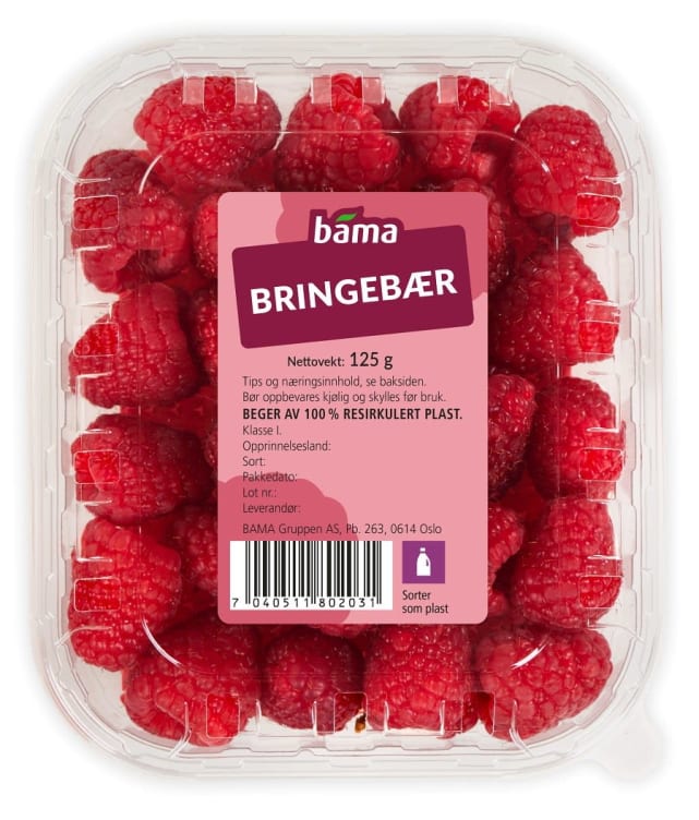 Bringebær 125g kurv