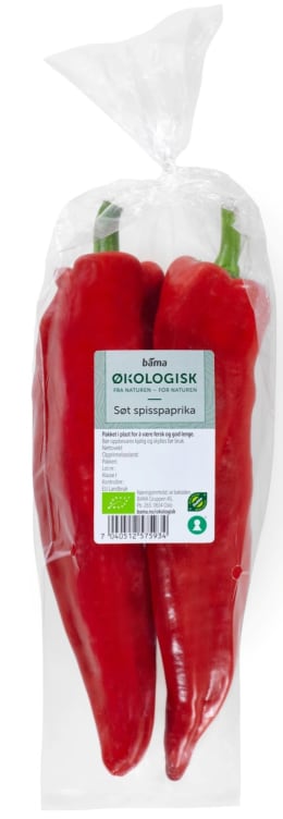 Paprika Rød Søt Spiss pakke Økologisk