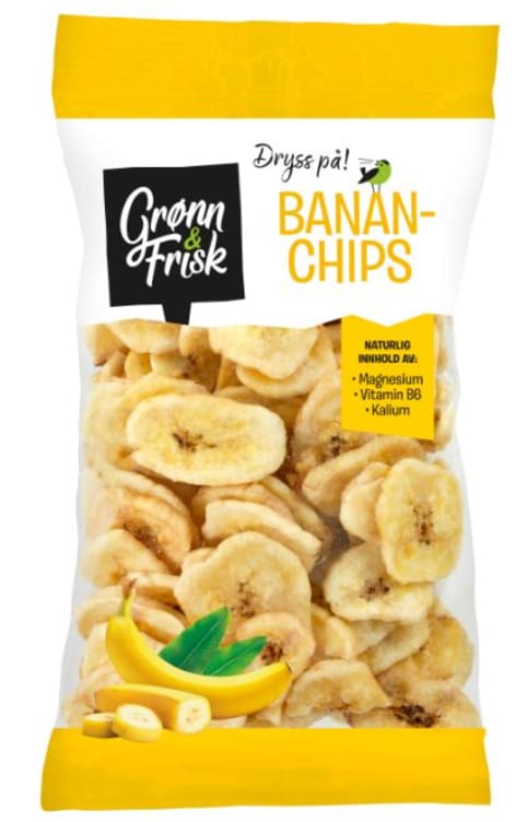 Bananchips Tørket 150g Grønn&Frisk