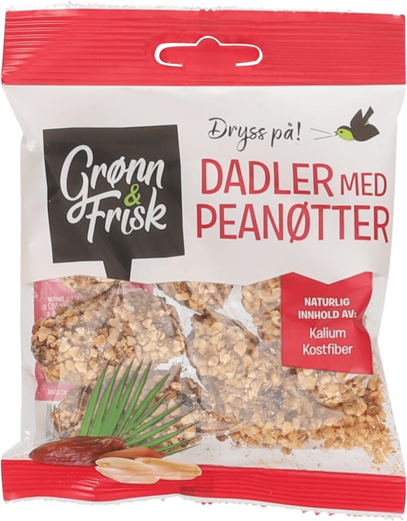 Dadler m/Peanøtter 90g Grønn&Frisk