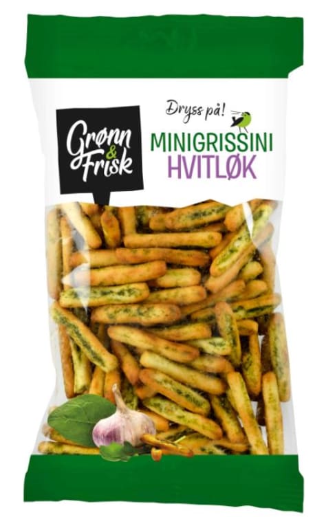 Minigrissini m/Hvitløk 90g Grønn&Frisk