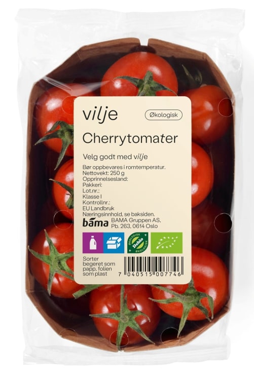 Cherrytomat Rød Økologisk 250g Vilje