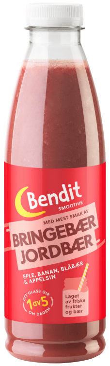 Smoothie Bringebær&Jordbær 750ml