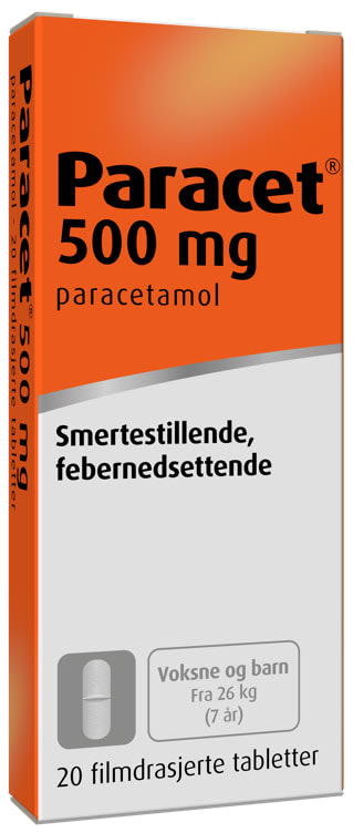 Paracet Tablett Avlang 500mg 20stk Weifa