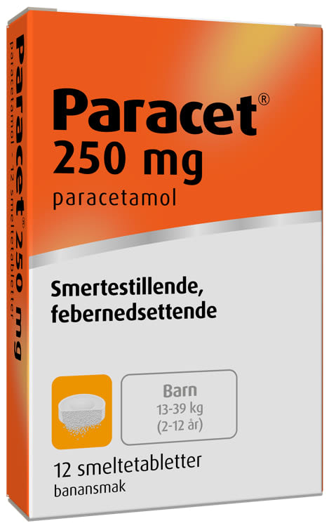 Paracet Smeltetabletter 250mg 12stk