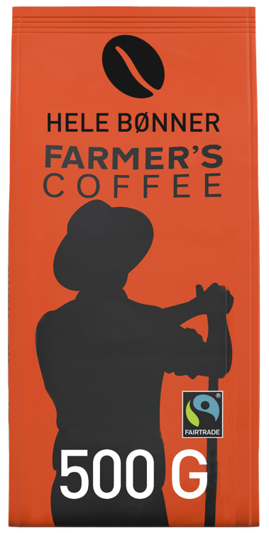 Farmers Coffee Hele Bønner Fairtrade 500g