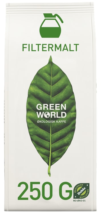 Green World Kaffe Økologisk Filtermalt 250g