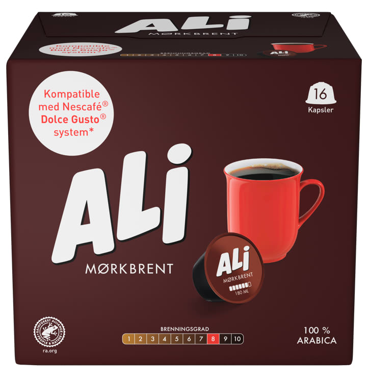 Product Image for Ali Mørkbrent Kaffekapsel 16stk