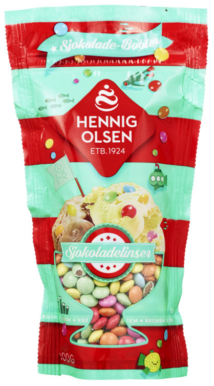 Strøssel Sjokoladelinser100g Hennig-Olsen