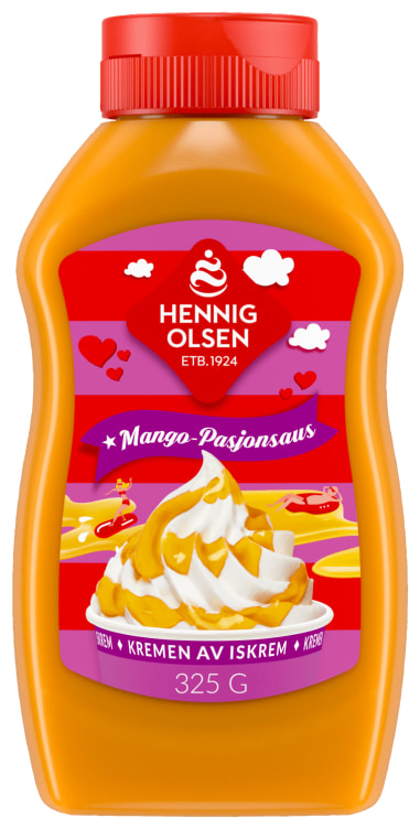 Mango- Pasjonsaus 325g Hennig-Olsen Is
