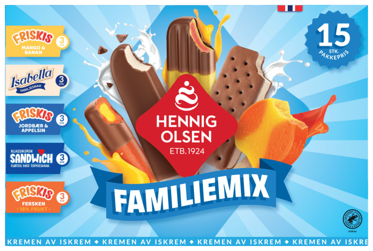 Familiemix 15stk Hennig-Olsen