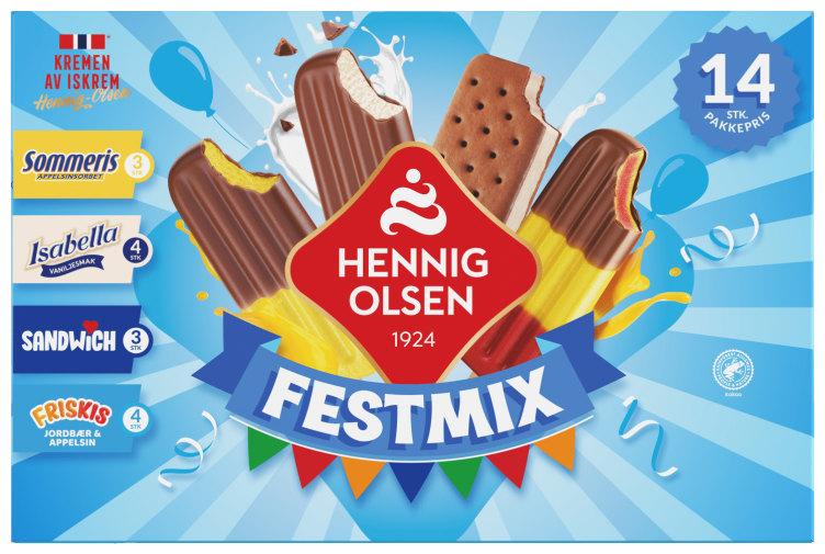 Festmix Ass.Iskrem 14stk Hennig-Olsen