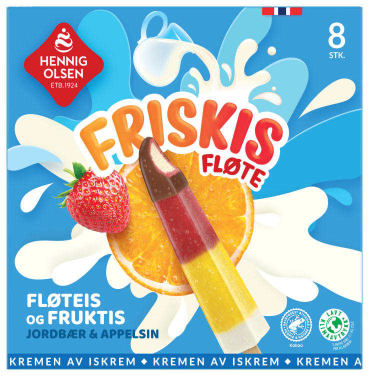 Friskis Fløteis&Fruktis 8stk Hennig-Olsen